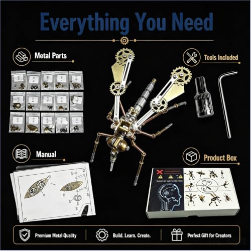 3D Metal Puzzle Model Mechanical Kits Steampunk Mosquito 140+ Components 2
