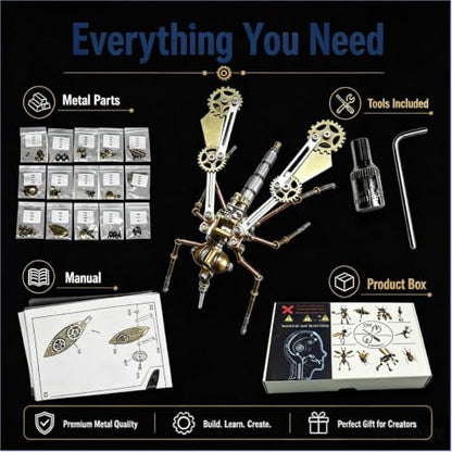 3D Metal Puzzle Model Mechanical Kits Steampunk Mosquito 140+ Components 2