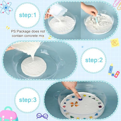 24 Pcs Stepping Stone Kit Includes Round Concrete Mold (24 Count)