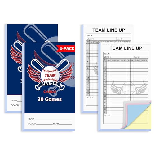 120 Baseball Lineup Cards with 4
