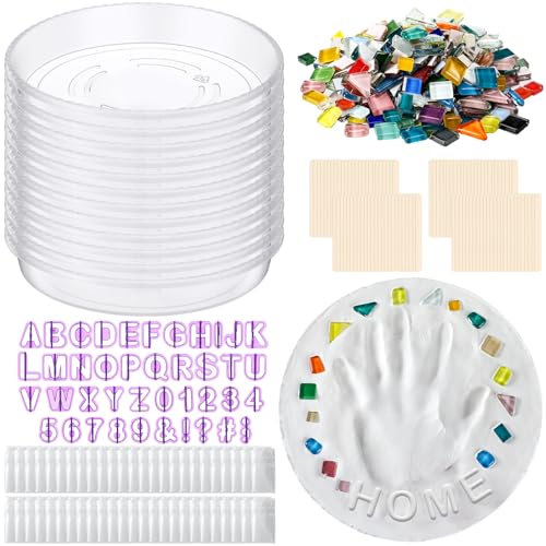 12 Set DIY Stepping Stone Mold Kit for Creating Stepping Stones Garden Markers Round Concrete (12 Count)