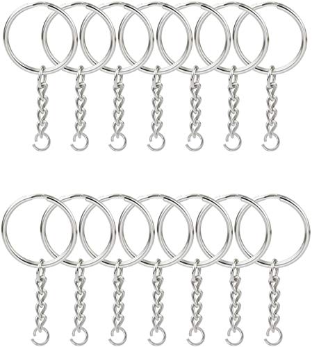 100PCS Split Key Ring Kit with Chains & Jump Rings (100 Count)