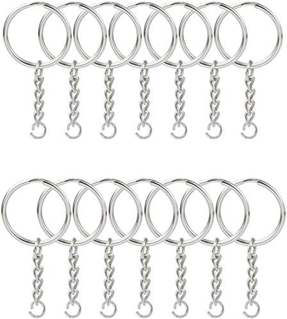 100PCS Split Key Ring Kit with Chains & Jump Rings (100 Count)