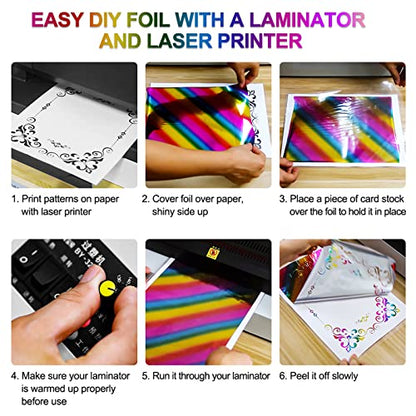 8 PCS Toner Reactive Foil Roll Use with Laminator Laser Printer (8 rolls)