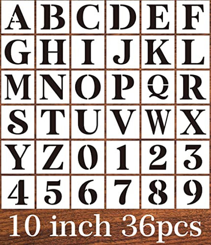 Letter Stencils for Painting 10" Alphabet Stencils (36 Count)