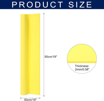 MECCANIXITY Foam Sheets Crafts 19x19 Inch 2mm EVA Craft Foam Paper Foam Sheets for Crafts Projects DIY Cosplay Modeling, Lemon Yellow
