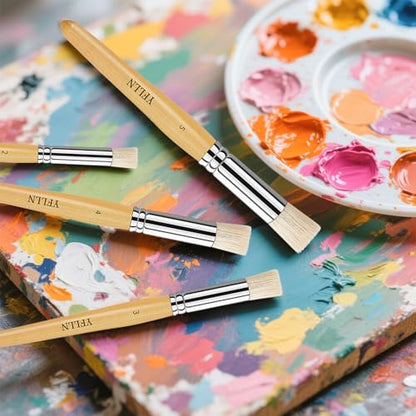 Wooden Stencil Brushes Natural Stencil Bristle Dome Art Painting Brushes Wood Paint Template Brush for Painting On Stencil Projects