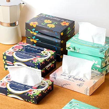 24 Packs 960 Sheets Tissue Cube Car Facial Boxes Disposable Facial Travel Tissues Holder Soft Watercolor Boxes 2 Ply 40 Sheets for Wedding Household Car Kitchen Bathroom (960 Count)