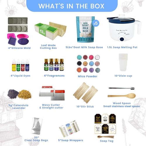 Premium Goat Milk Soap Making Kit with Soap Melter for Adults DIY Soap