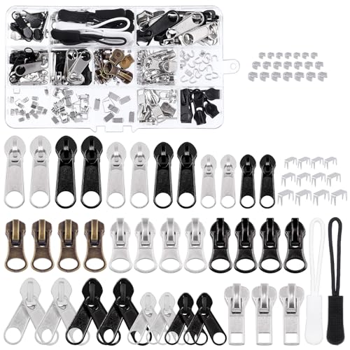 250Pcs Zipper Slider Repair Replacement Fix Kit for Bags Coats (250 Count)