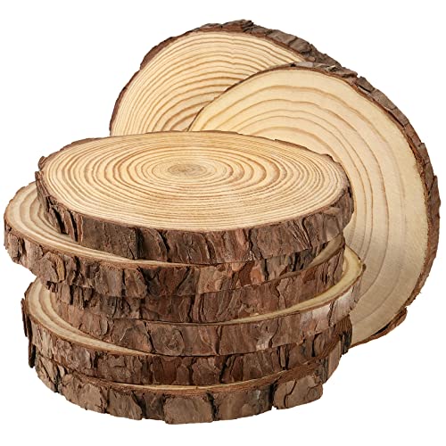 8 PCS 7 7.9 Inches Natural Unfinished Wood Slices (8 Count)