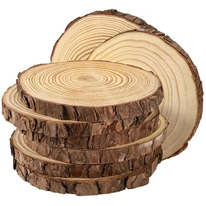 8 PCS 7 7.9 Inches Natural Unfinished Wood Slices (8 Count)