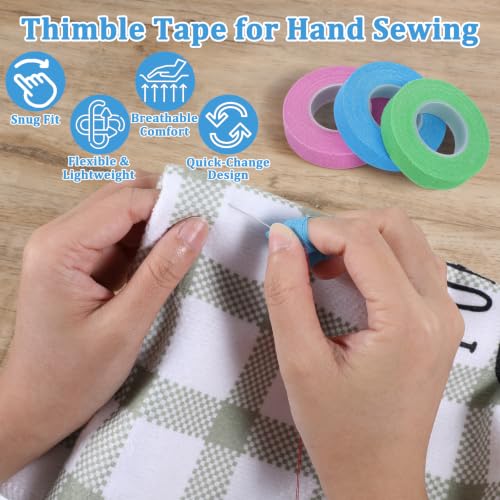 3 Rolls Thimble Tape for Hand Sewing