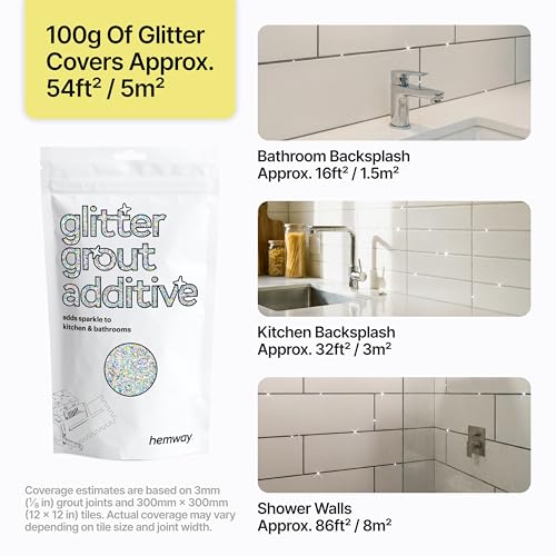Silver Holographic Fibre Strands Glitter Grout Additive 100g (3.52 Ounce)