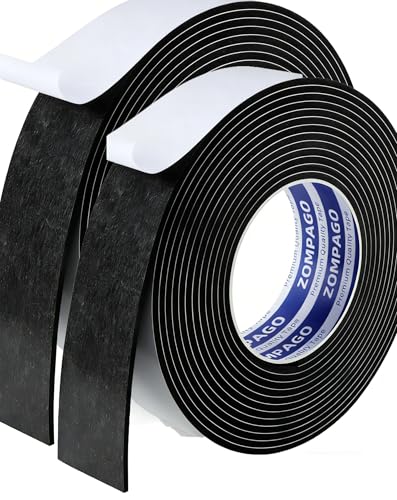 Single Sided Foam Weather Stripping Tape Black (32.8 Foot)