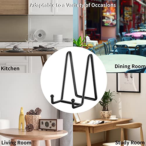 6 Inch 5 Pack Black Metal Display Stands Plate Holder Display Stands for Picture (5 Count)
