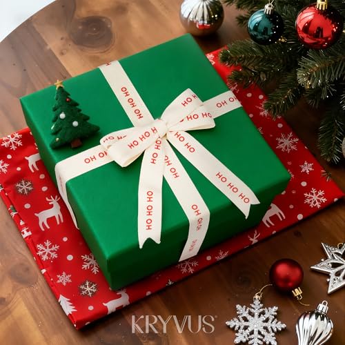 HO HO HO Christmas Cotton Ribbon 5 (36 Foot)