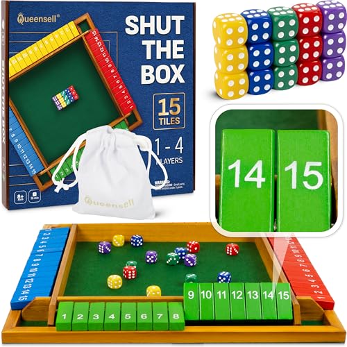 Shut The Box Game Wooden Board for 4 Players