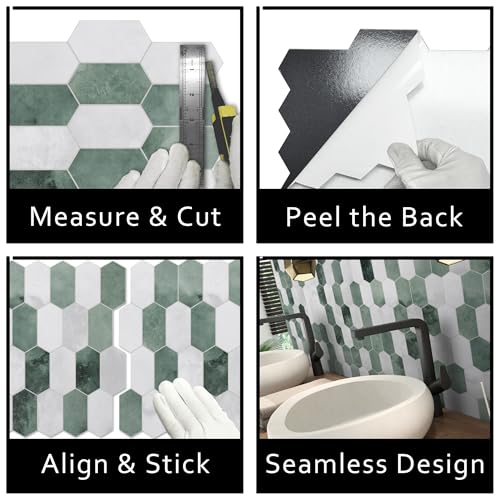 10 Sheet Peel and Stick Backsplash (9.68 Sq Ft)
