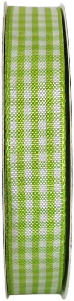 Apple Green Light Green Gingham Plaid Checked Ribbon 25 Yards Each Roll 100% Polyester (5/8",Apple.Green) - Crafty Corner