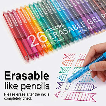 26 Colors Erasable Gel Pens (26 Count)