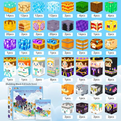 200PCS Magnetic Blocks Board Games Chess Set (200 Count)