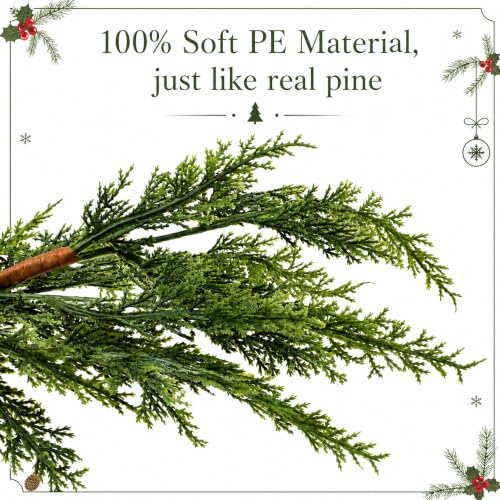 10 Pcs 17 Inches Christmas 2 Color Cypress Branches (10 Count)