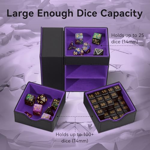Leather Dice Tray & Tower Storage Box