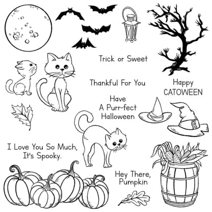 Halloween Clear Silicone stampReusable Stamp with Pumpkins