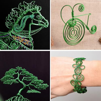 95FT 14 Gauge Bendable Green Aluminum Craft Wire for Jewelry Making Craft (95 Foot)
