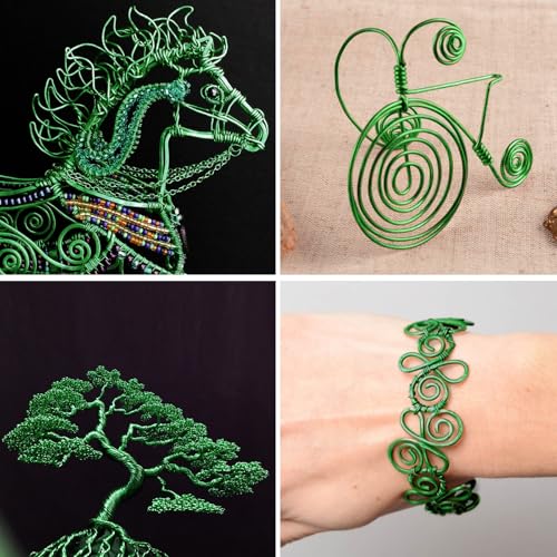 328FT 18 Gauge Bendable Green Aluminum Craft Wire for Jewelry Making Craft (328 Foot)