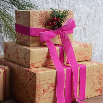 Hot Pink Velvet Ribbon