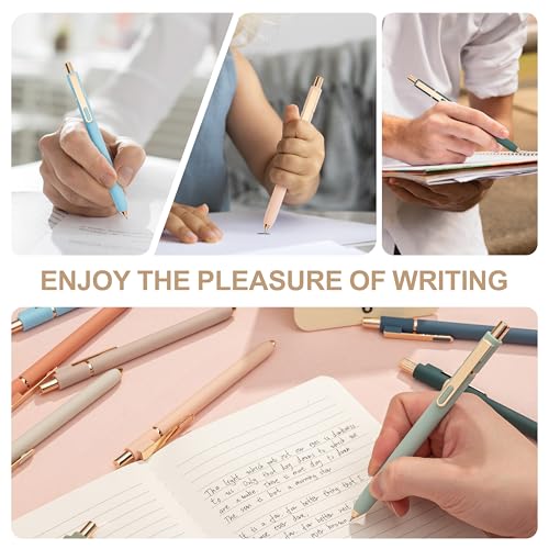 Gel Pens Black Ink Pens for Office 0.5mm Fine Point Pen Smooth Writing Retractable (10 Count)