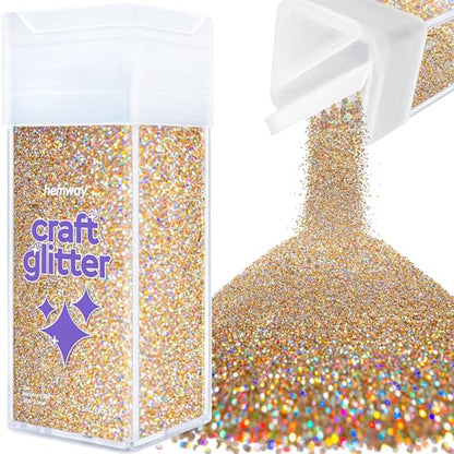 Craft Glitter Shaker Gold Silver Holographic 130g Microfine (3.8 Ounce)
