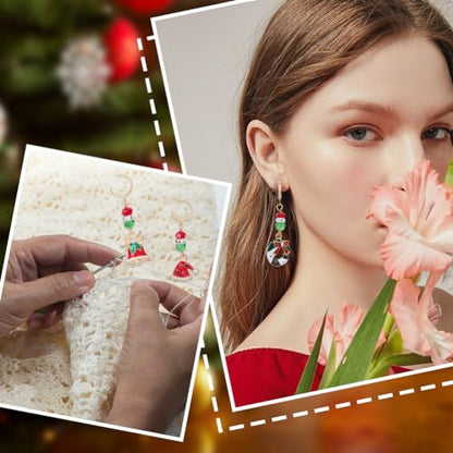 1 Box 20pcs Christmas Stitch Markers Crochet Knitting Markers Rhinestone Locking Stitch Markers Leverback Kntting Charms for Knitting Weaving Sewing Needleworks Women Adult DIY Crafts (20 Count)