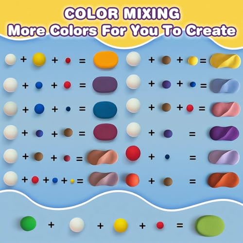 Air Dry Clay 60 Colors Foam Modeling Clay for School Projects (60 Count)