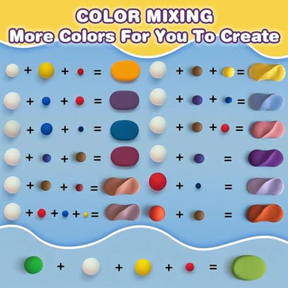 Air Dry Clay 60 Colors Foam Modeling Clay for School Projects (60 Count)