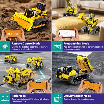 5-in-1 Bulldozer Robot Toy Building Sets STEM Gift for Boys Age 8-12 (5 Count)