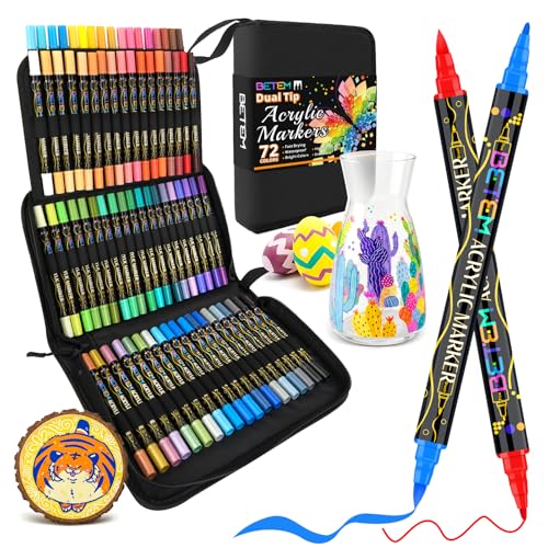 72 Colors Paint Markers for Glass (72 Count)