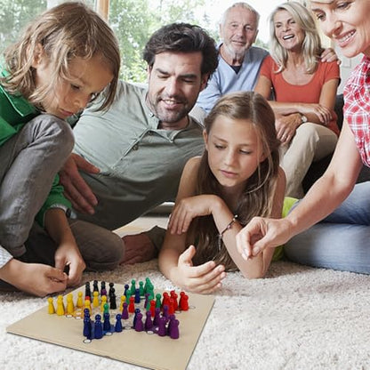 7-in-1 Wooden Board Game Set for Kids Adults, Tabletop Combo Classic Travel Portable Board Games (Chess, Checkers, Chinese Checkers, Backgammon, Parcheesi, Snakes and Ladders, Tic Tac Toe)