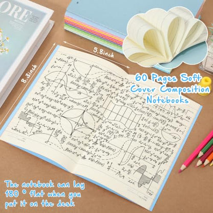 100 Pack A5 Composition Notebooks Bulk 5"x8" Notebooks Blue