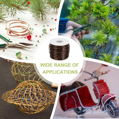 15 Gauge Anodized Aluminum Craft Wire Bendable Bonsai Training Wire 223 Feet 1.5mm for Sculpting Crafts Wreath Floral Beading Jewelry Making