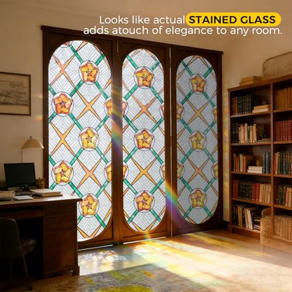 3D Stained Glass Window Privacy Film Decorative Non