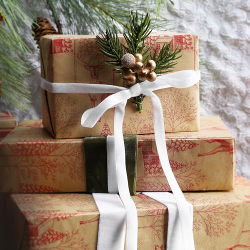 White Thin Velvet Ribbon