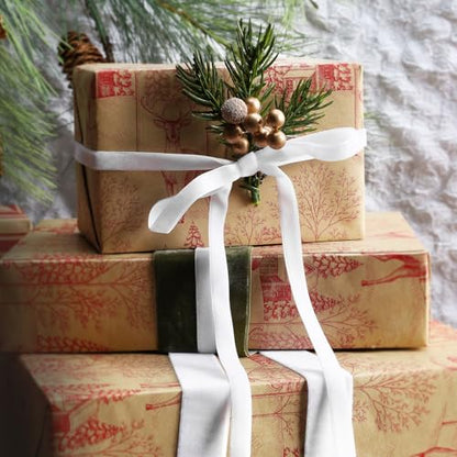 White Thin Velvet Ribbon