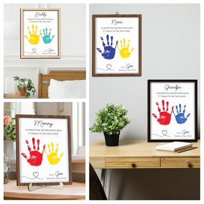 Personalized Handprint Wooden Sign for Mom Dad Grandma Nana