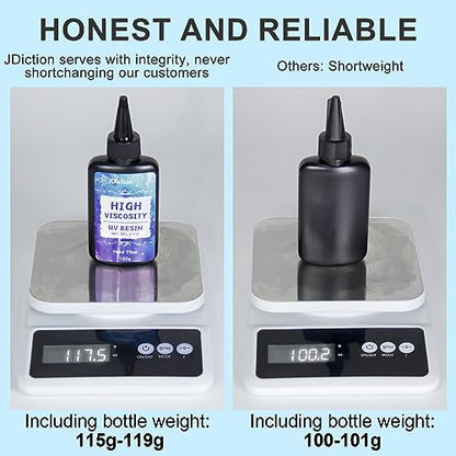 UV Resin Upgrade 300g High Viscosity Hard UV Resin with Crystal Clear Resins Kit for Doming (10.58 Ounce)