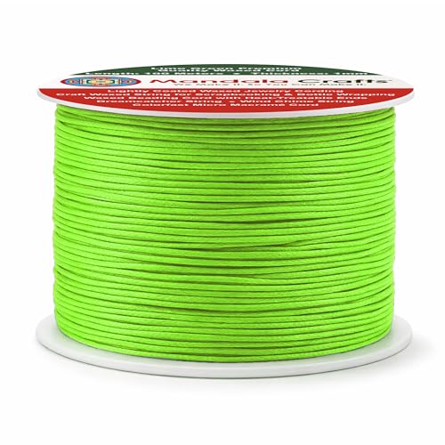 1mm Lime Green Cotton Waxed Cord for Jewelry Making (327 Foot)