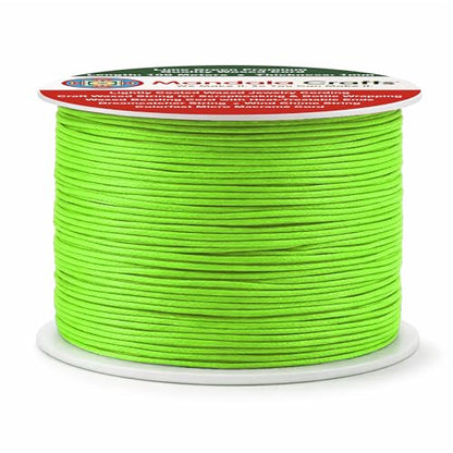 1mm Lime Green Cotton Waxed Cord for Jewelry Making (327 Foot)