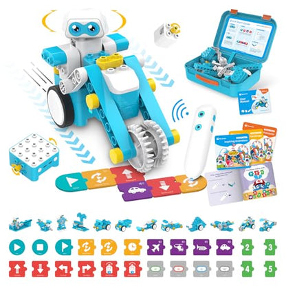 B3 Pro 24-in-1 Coding Robot Kit, Educational STEM Toy, Advanced Smart Programming for Educators, Robot Building Set with Controller&Motor&Sensors for Kids 4-6, 5-7